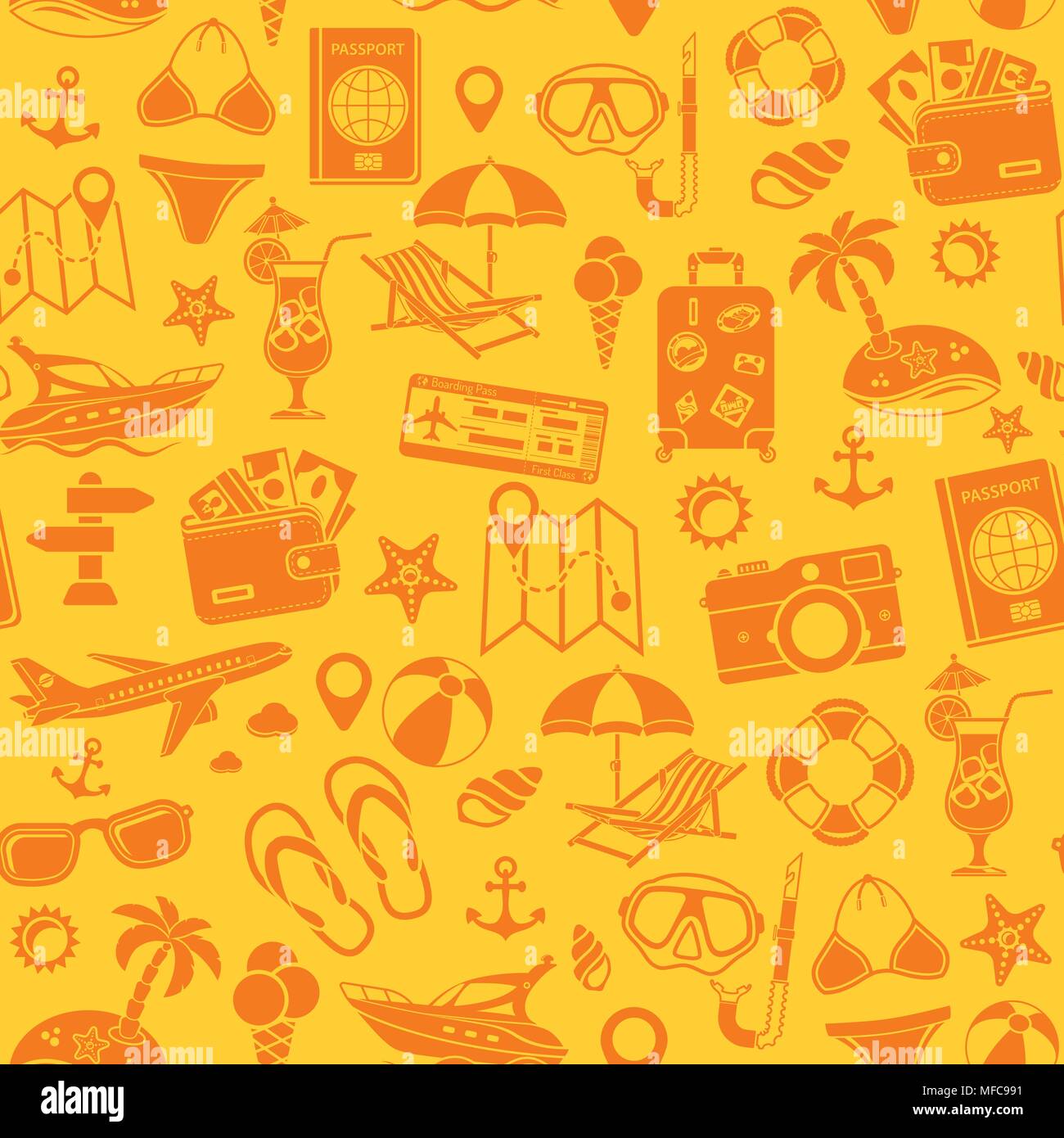 Vacanze e Turismo di pattern senza giunture Illustrazione Vettoriale