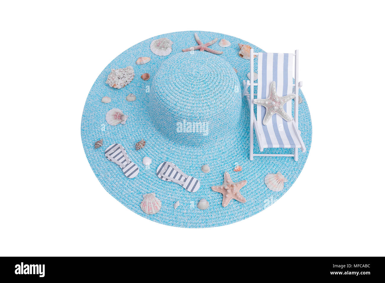 Toy chaise longue sul mare hat. Foto Stock