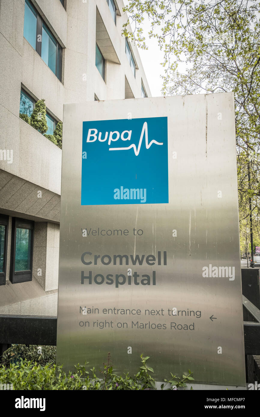 Il settore privato Bupa Cromwell Hospital, Cromwell Road, Kensington, London, SW5, Regno Unito Foto Stock