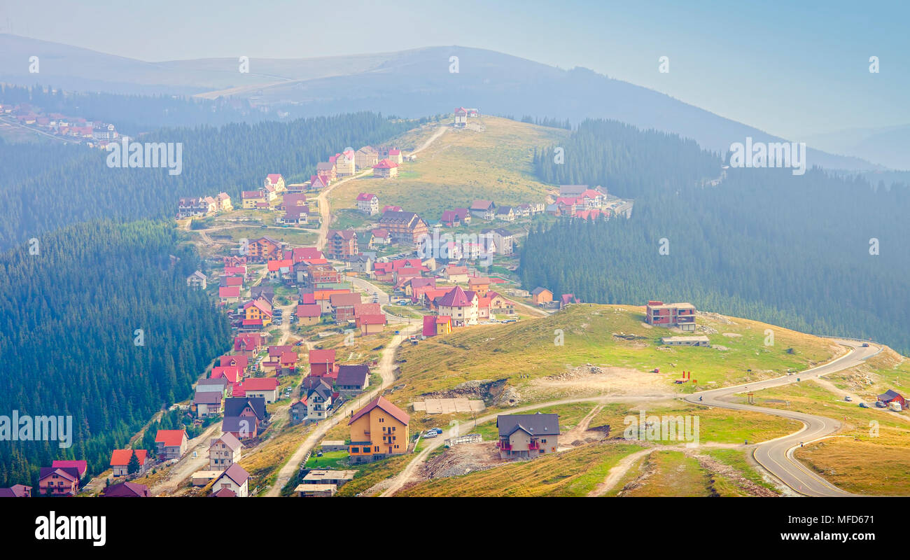 Ranca mountain resort in Romania, di Transalpina di Energia pass Foto Stock