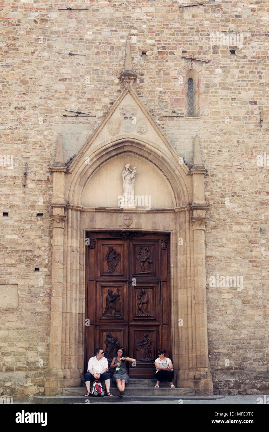 La facciata della chiesa di Santa Maria Maggiore , Firenze, Italia Foto Stock