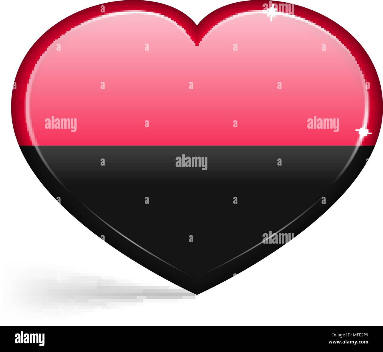 Bandiere di UPA a forma di cuore, con evidenza sui bordi. Illustrazione Vettoriale Illustrazione Vettoriale