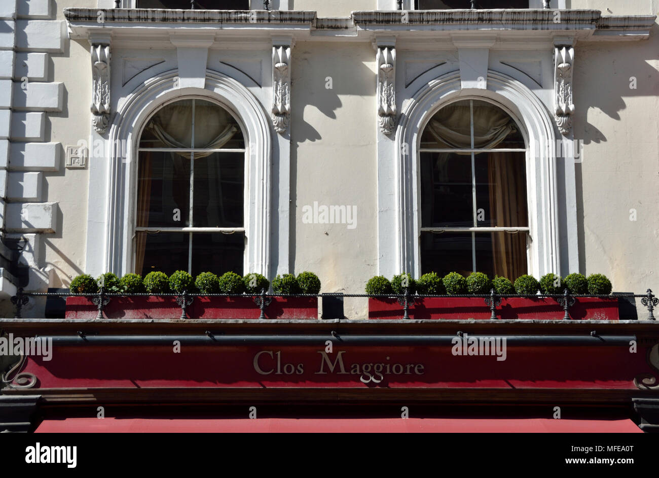 Clos Maggiore ristorante francese in King Street, Covent Garden di Londra, Regno Unito. Foto Stock
