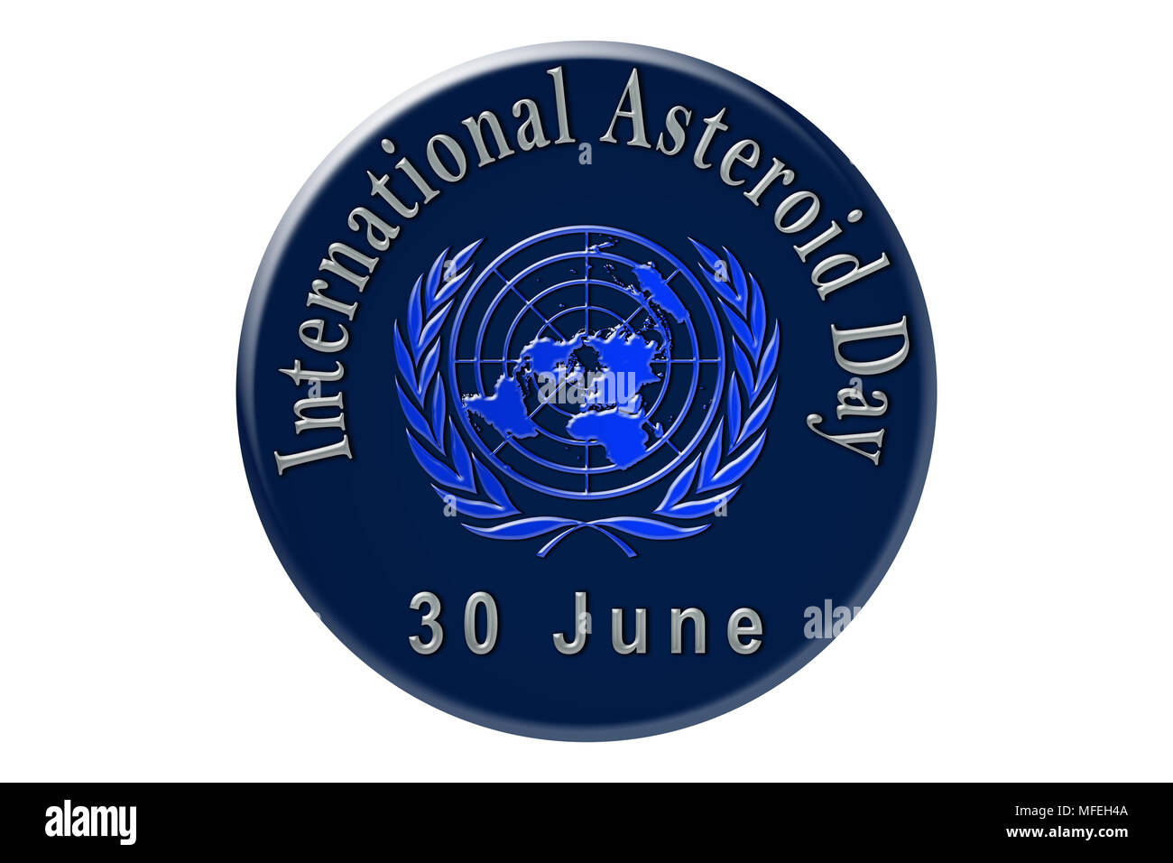 Internazionale il giorno di un asteroide, la vacanza internazionale delle Nazioni Unite, è celebrata il 30 giugno. Foto Stock
