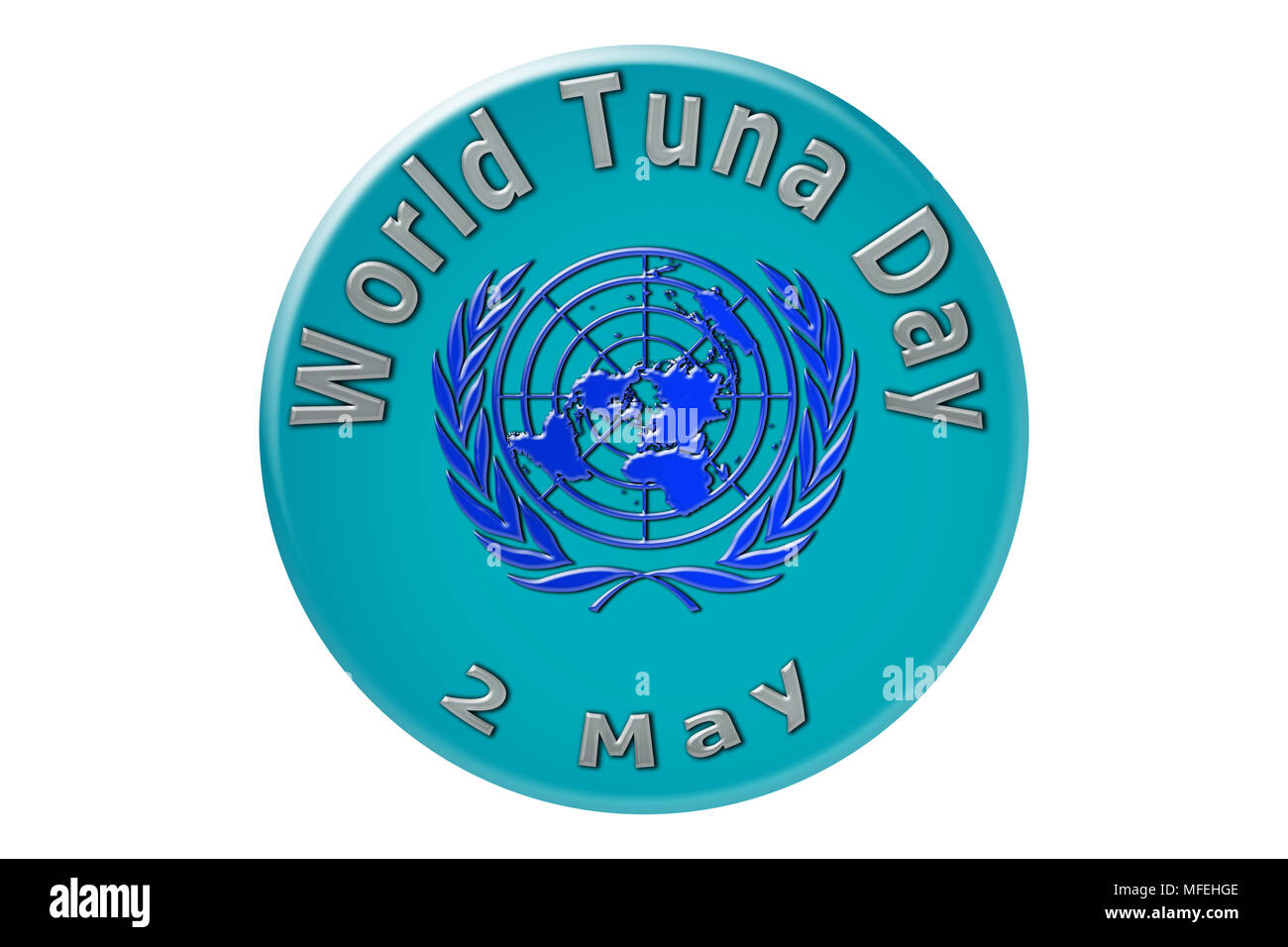 Mondo di tonno di giorno, la vacanza internazionale delle Nazioni Unite, è celebrata il 2 maggio. Foto Stock
