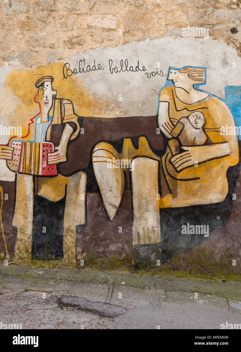 Famosi dipinti murali in Orgosolo in Sardegna Foto Stock