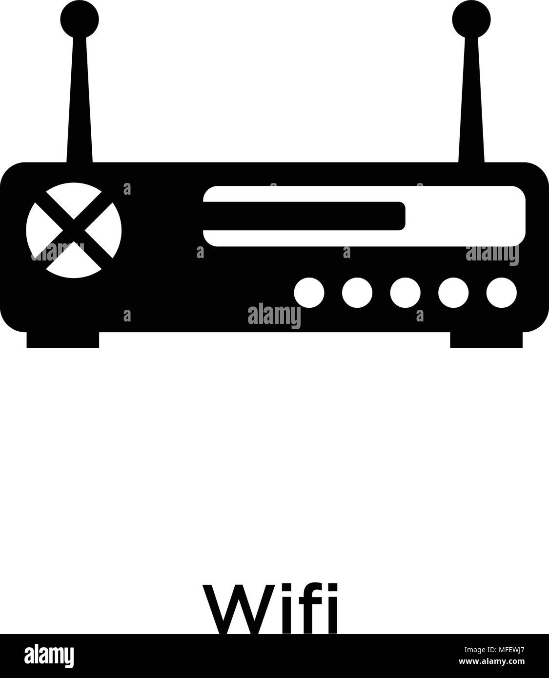 L'icona Wifi isolati su sfondo bianco, illustrazione vettoriale Illustrazione Vettoriale