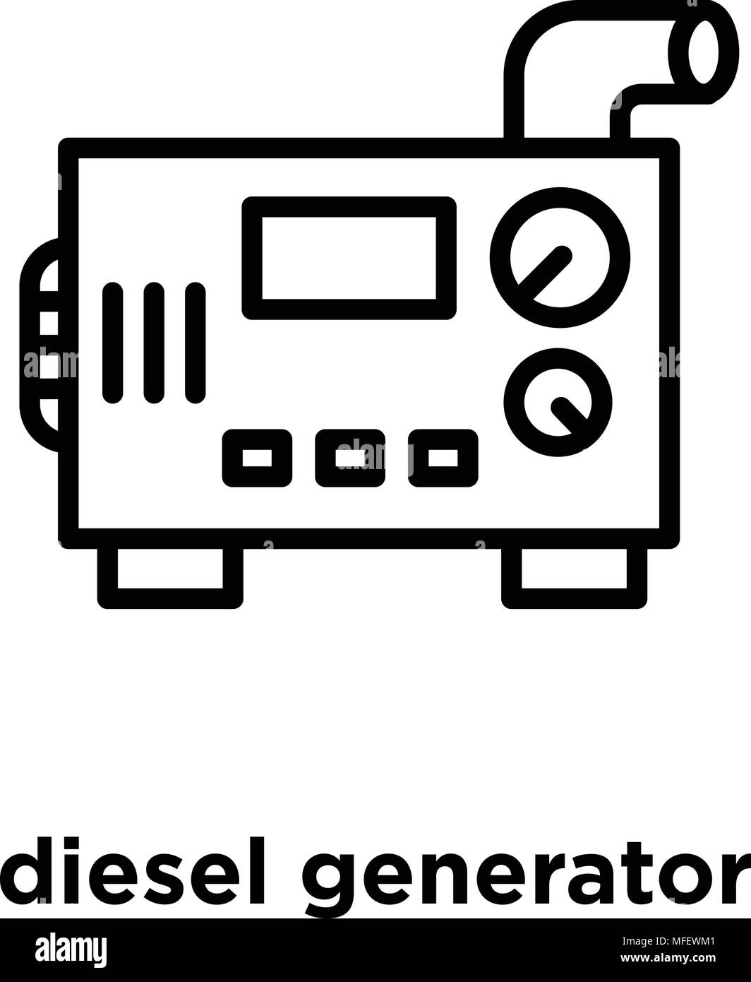 Generatore diesel icona isolati su sfondo bianco, illustrazione vettoriale Illustrazione Vettoriale