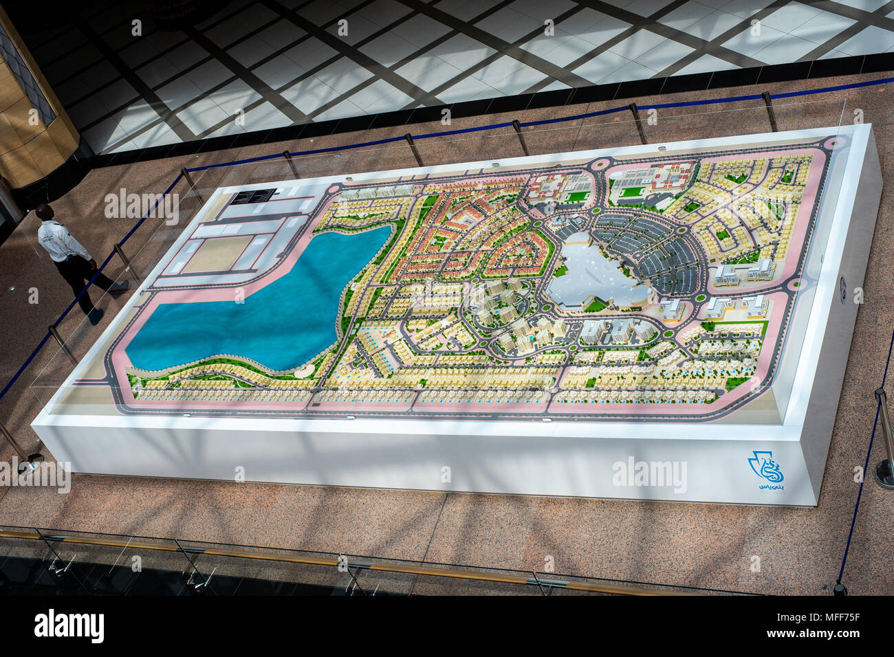 Giant modello 3d, piano della nuova città di Abu Dhabi Foto Stock