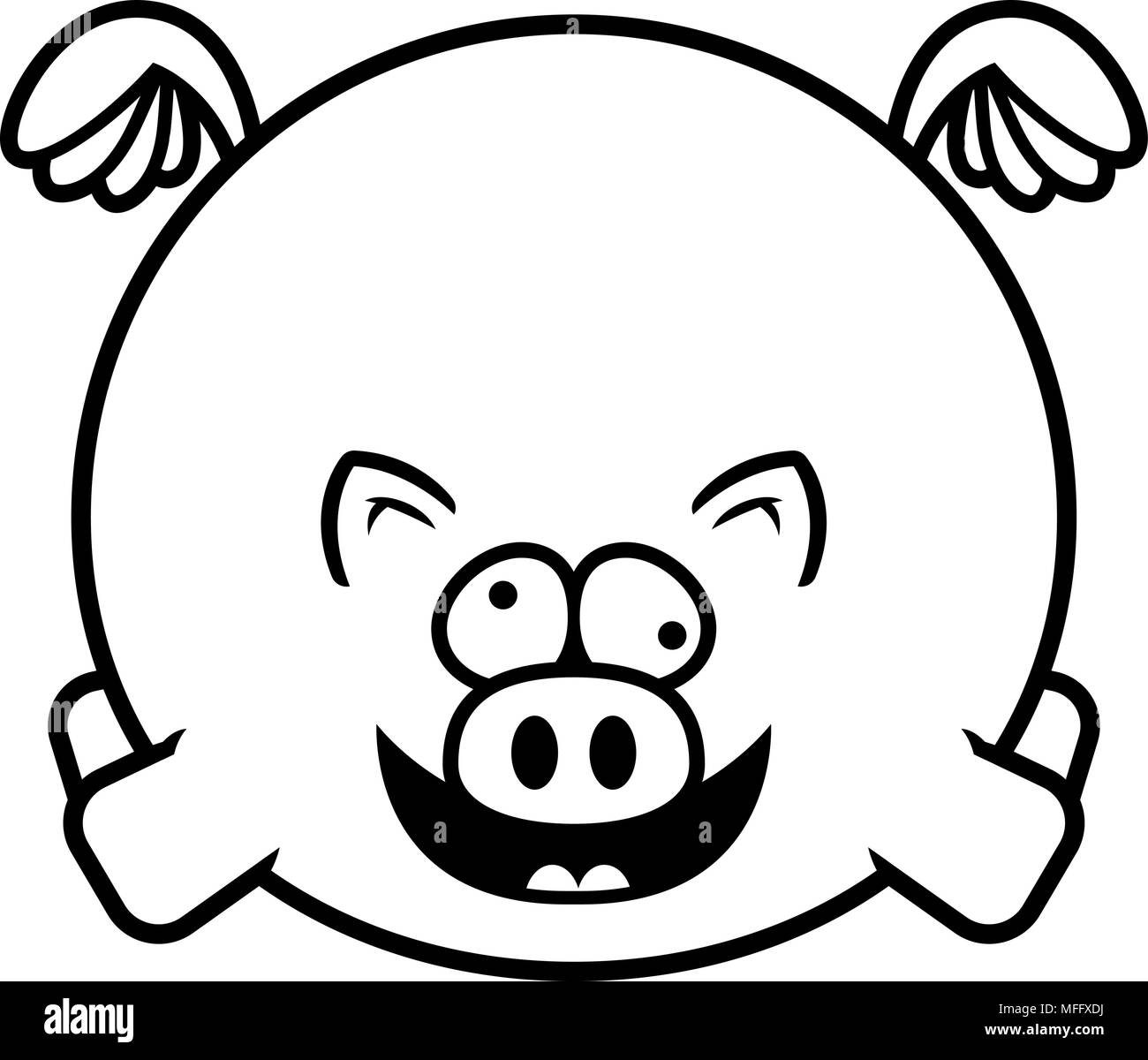 Un cartoon illustrazione di un suino cercando pazzo. Illustrazione Vettoriale