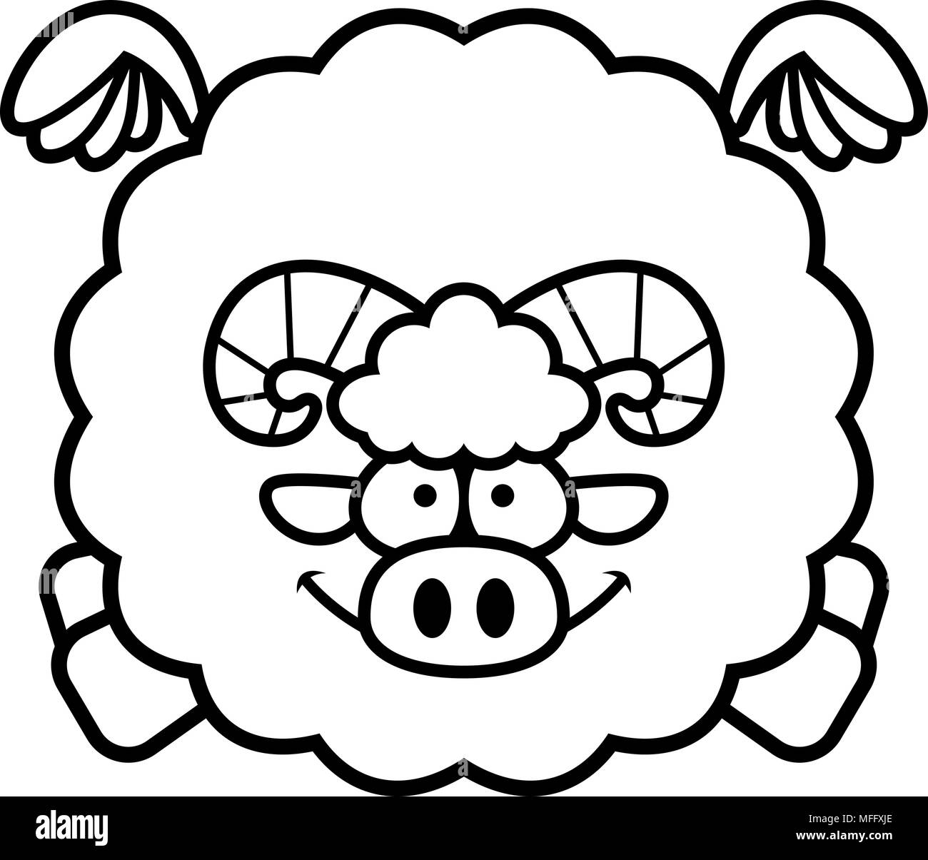 Un cartoon illustrazione di una ram battenti. Illustrazione Vettoriale