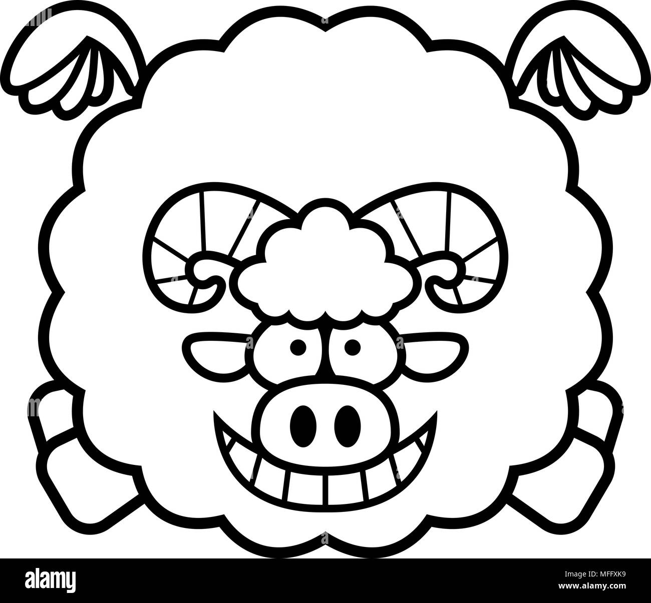 Un cartoon illustrazione di una ram battenti. Illustrazione Vettoriale