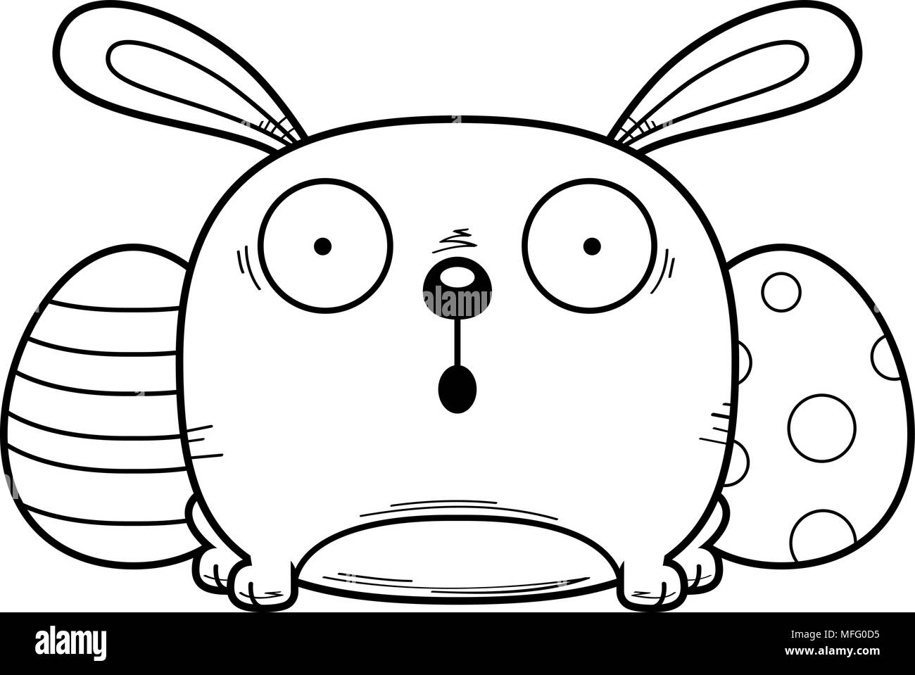 Un cartoon illustrazione del coniglietto di pasqua cercando sorpreso. Illustrazione Vettoriale