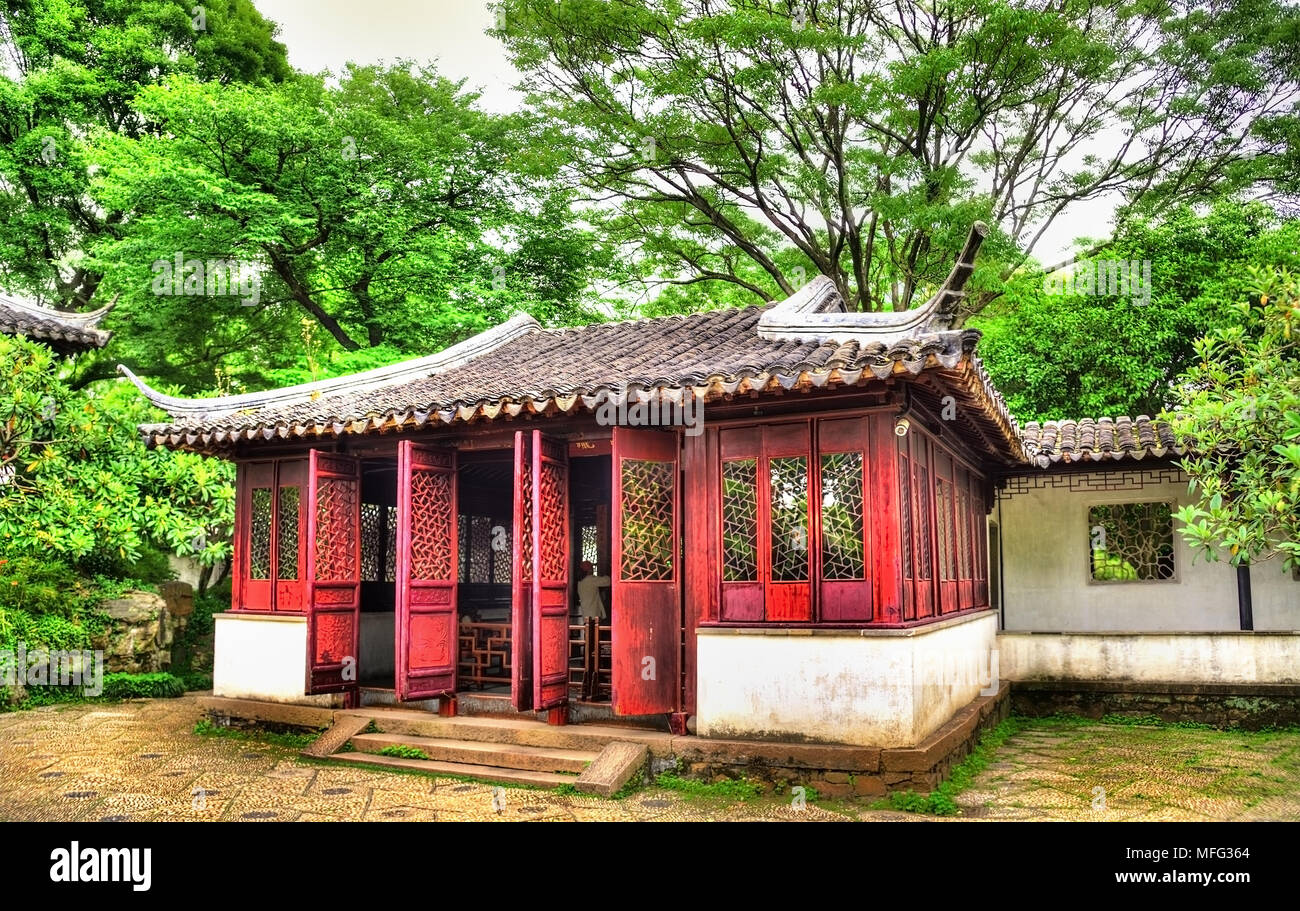 Amministratore di umile's Garden, il più grande giardino di Suzhou Foto Stock