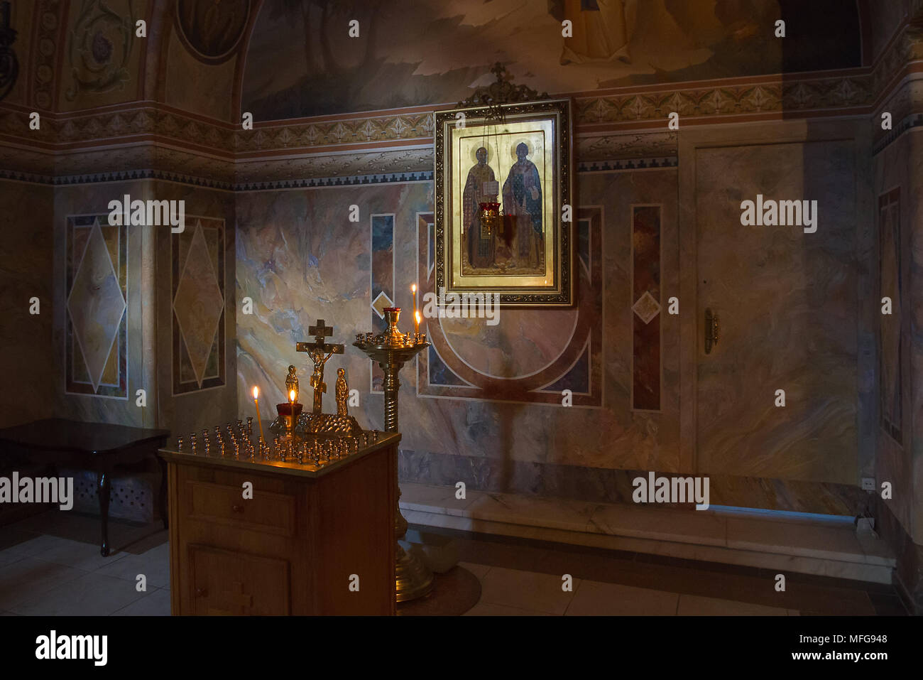 Chiesa russa ortodossa interni. Foto Stock