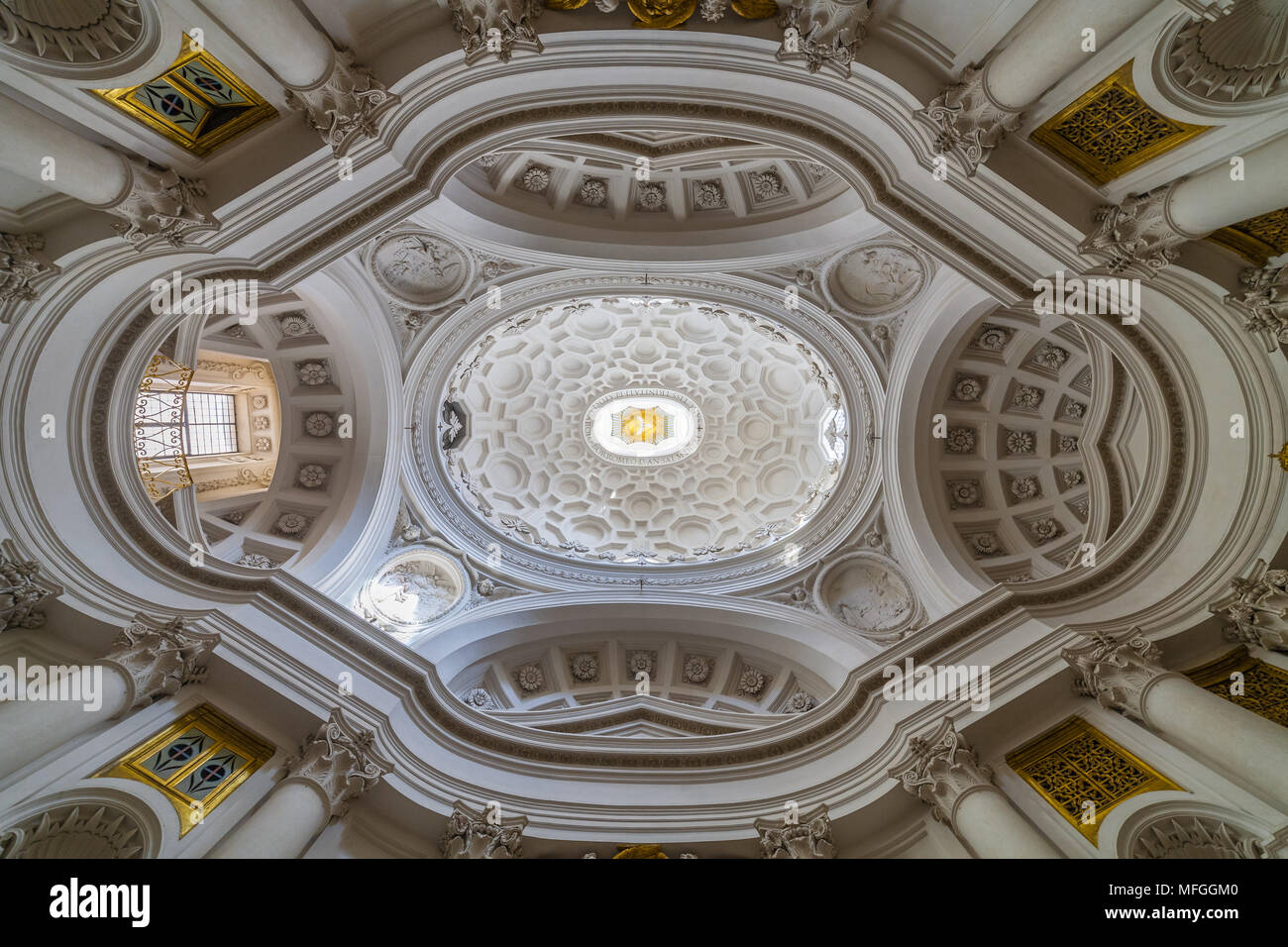 La cupola di San Carlo alle Quattro Fontane di Francesco Borromini Foto Stock