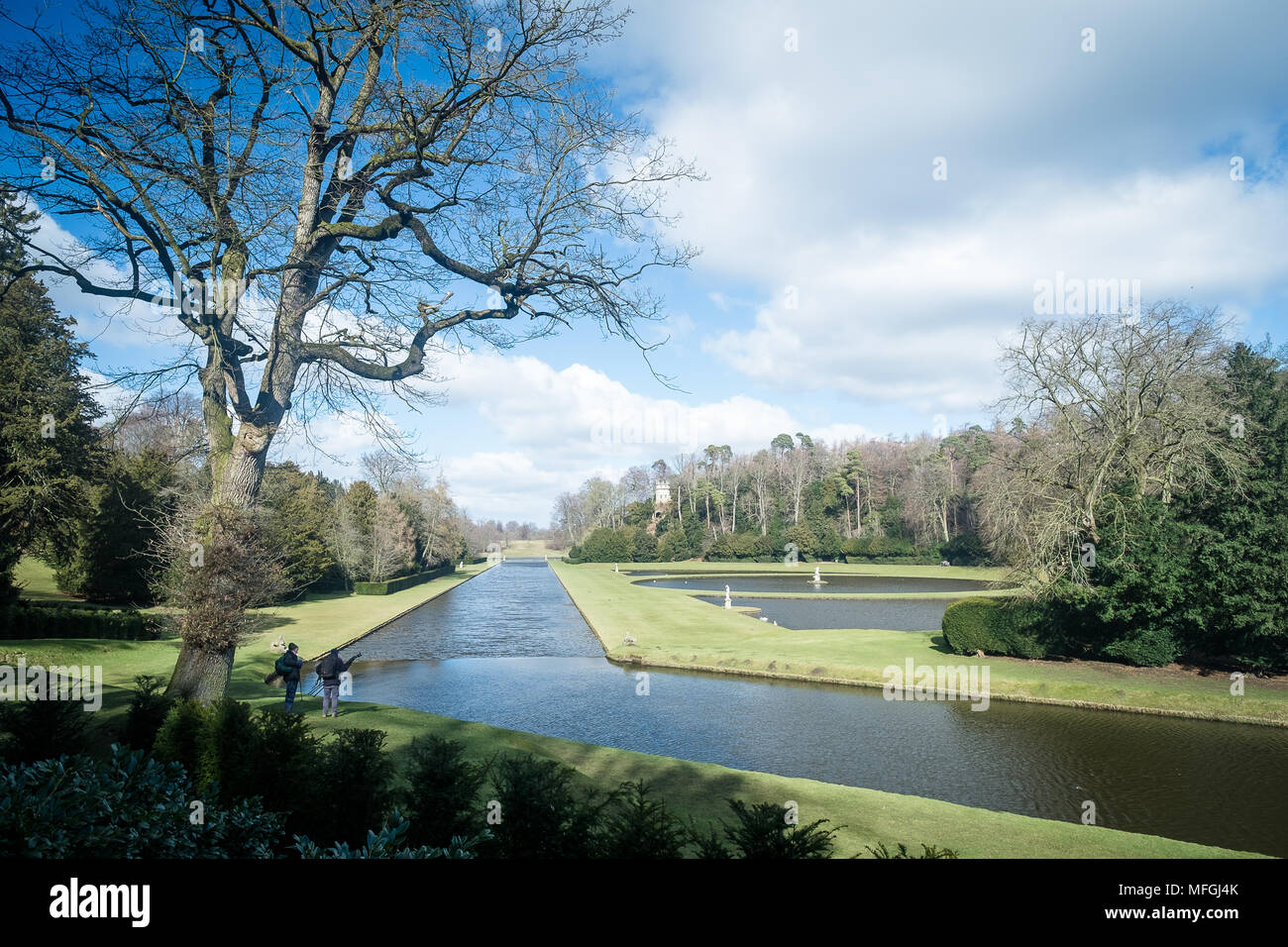 Studley Royal Water Gardens, Fountains Abbey, North Yorkshire, Regno Unito Foto Stock