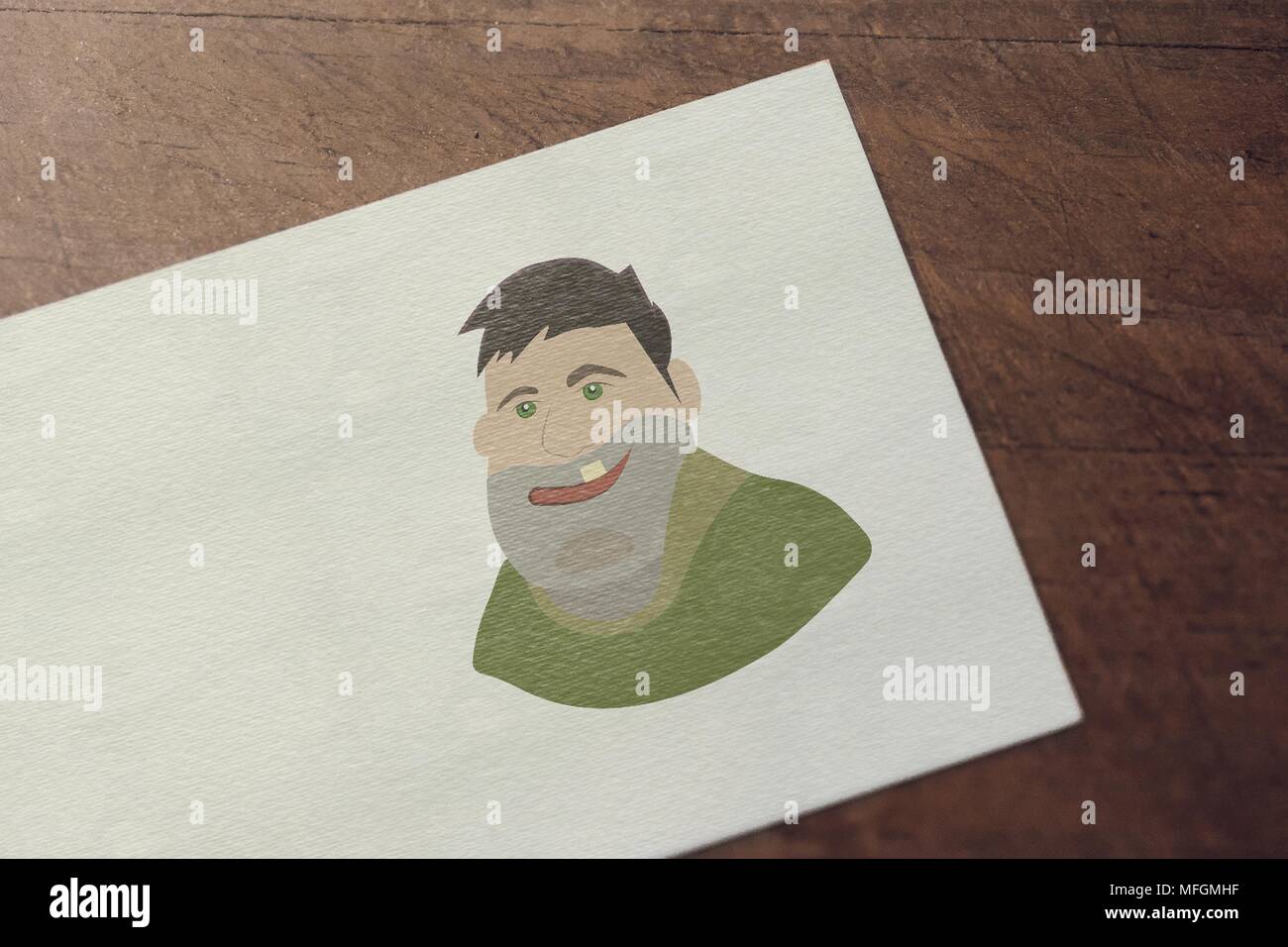 L'uomo faccia con stili diversi.fishman, cowboy.Set ilustrations per e-book Foto Stock