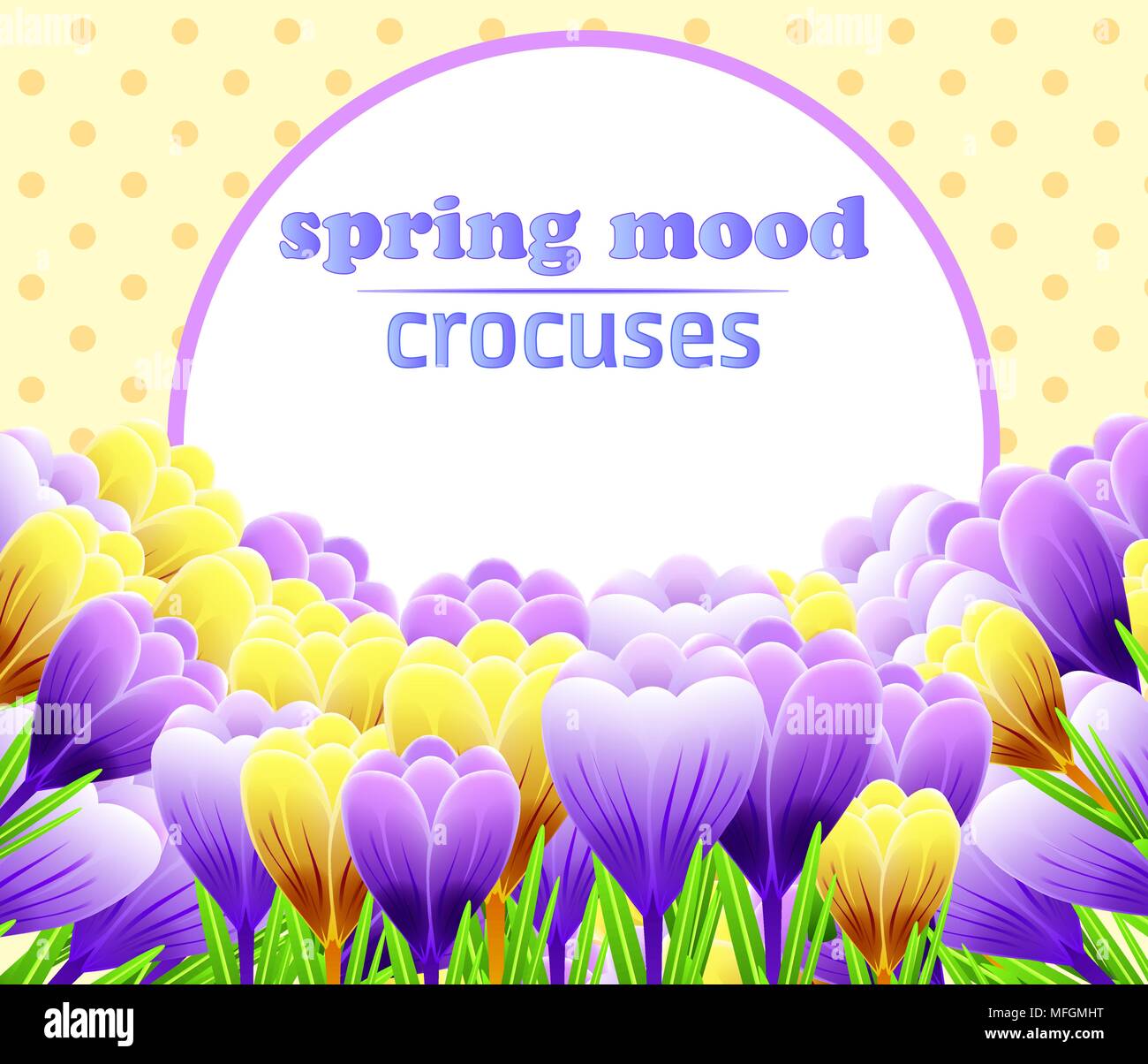 Scheda con crochi. Fiore di primavera. Perfetto per matrimoni, saluto o invito design. Illustrazione Vettoriale Illustrazione Vettoriale