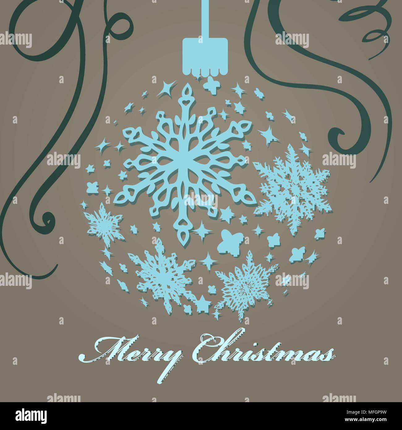 Un giocattolo di Natale nella forma di una sfera e una trama stelle su di esso. Illustrazione Vettoriale Illustrazione Vettoriale