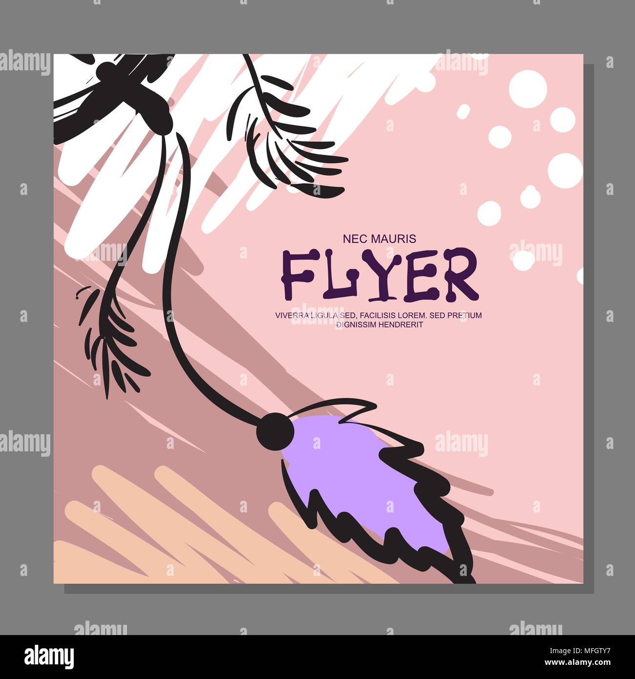 Unico flyer con Dreamcatcher sullo sfondo. Per la protezione. Esso può essere utilizzato come una cartolina. Illustrazione Vettoriale Illustrazione Vettoriale