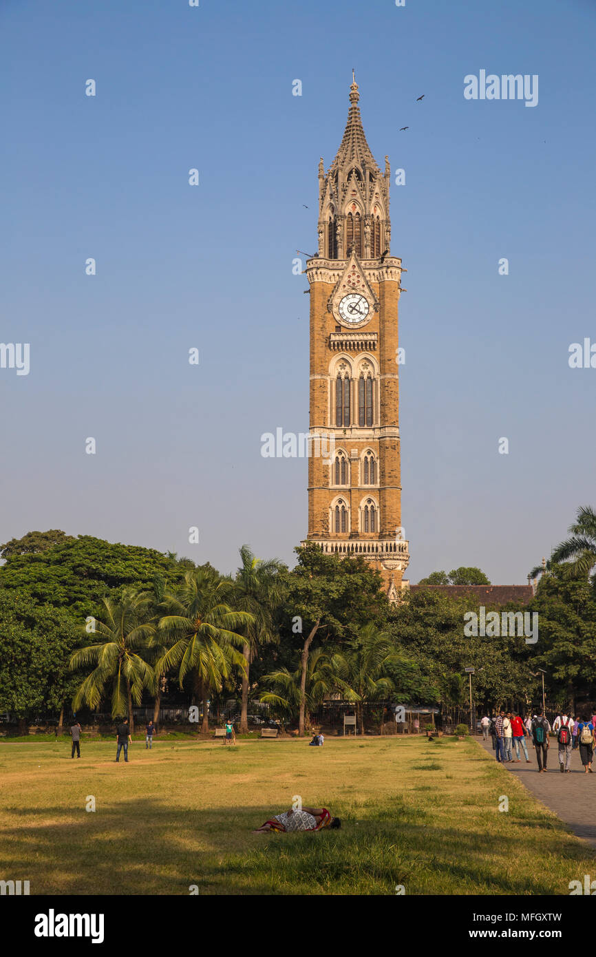 Università di Mumbai, Rajabai Clock Tower, Mumbai, Maharashtra, India, Asia Foto Stock