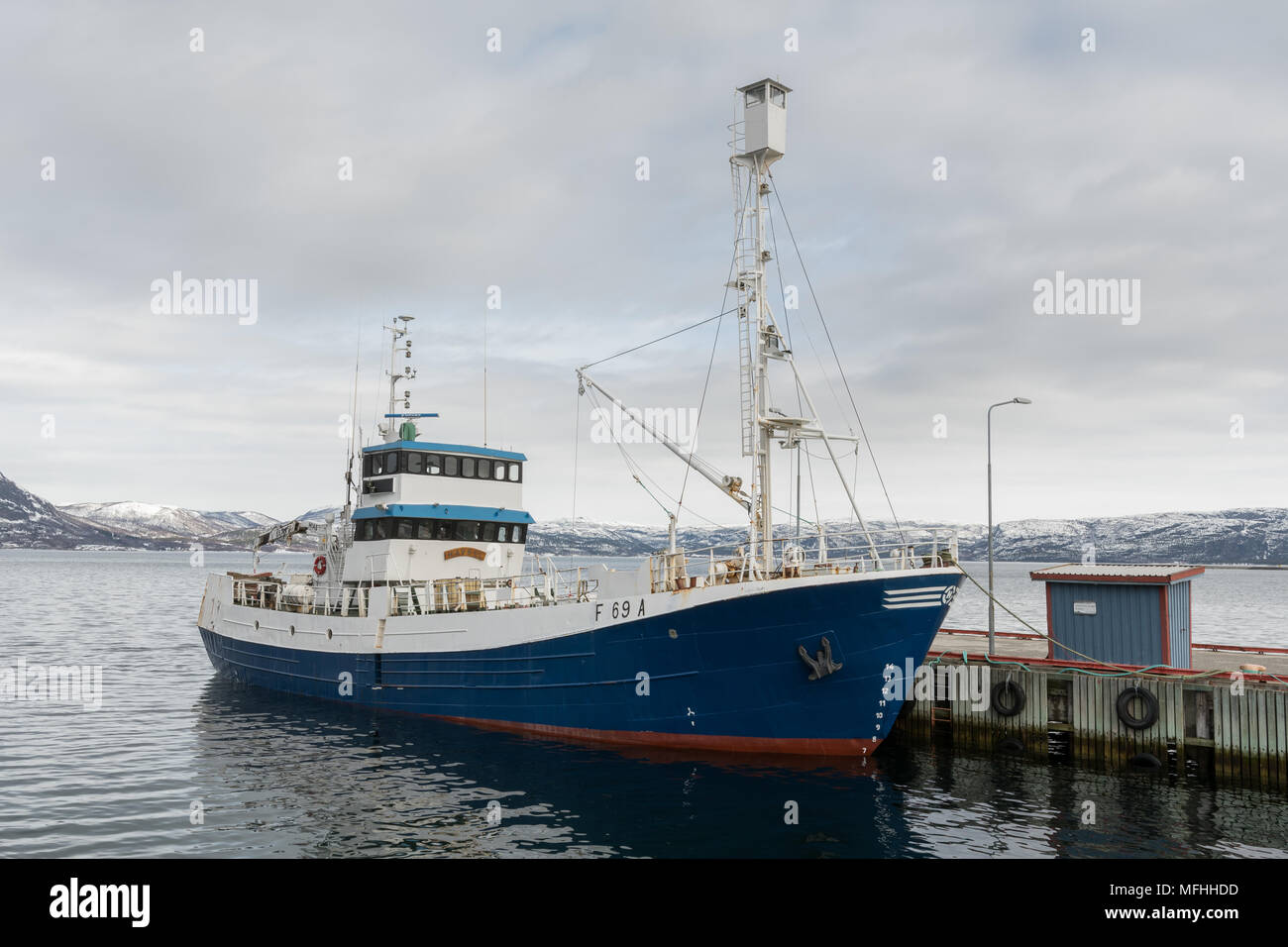 Havsel caccia alle foche nave nel porto di Alta Foto Stock