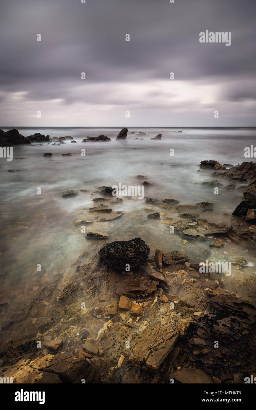 Il movimento di marea su bass strait Foto Stock