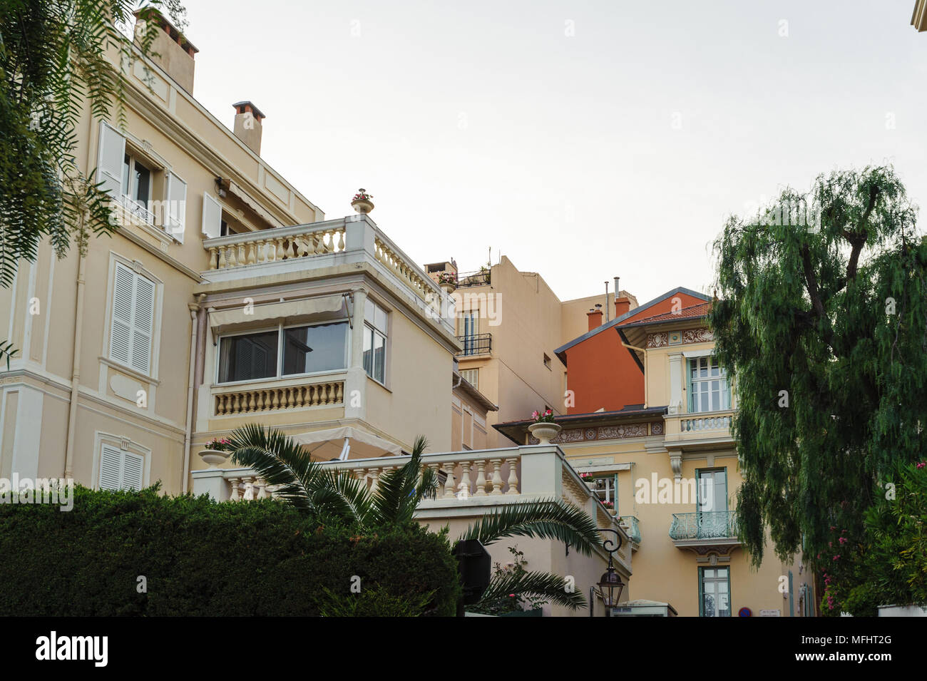 La bella architettura di Monaco. Principato di Monaco è il secondo più piccolo e il paese più densamente popolato del mondo Foto Stock