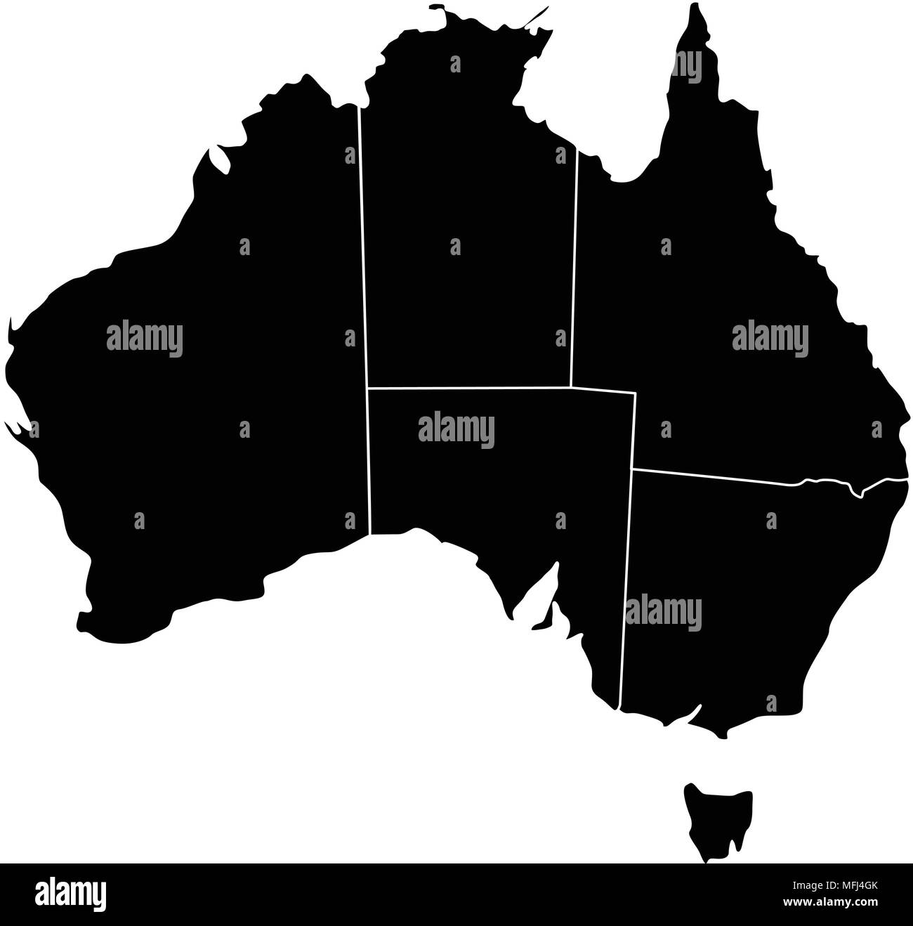 Mappa politica dell'Australia Illustrazione Vettoriale Mappa politica dell'Australia Illustrazione Vettoriale