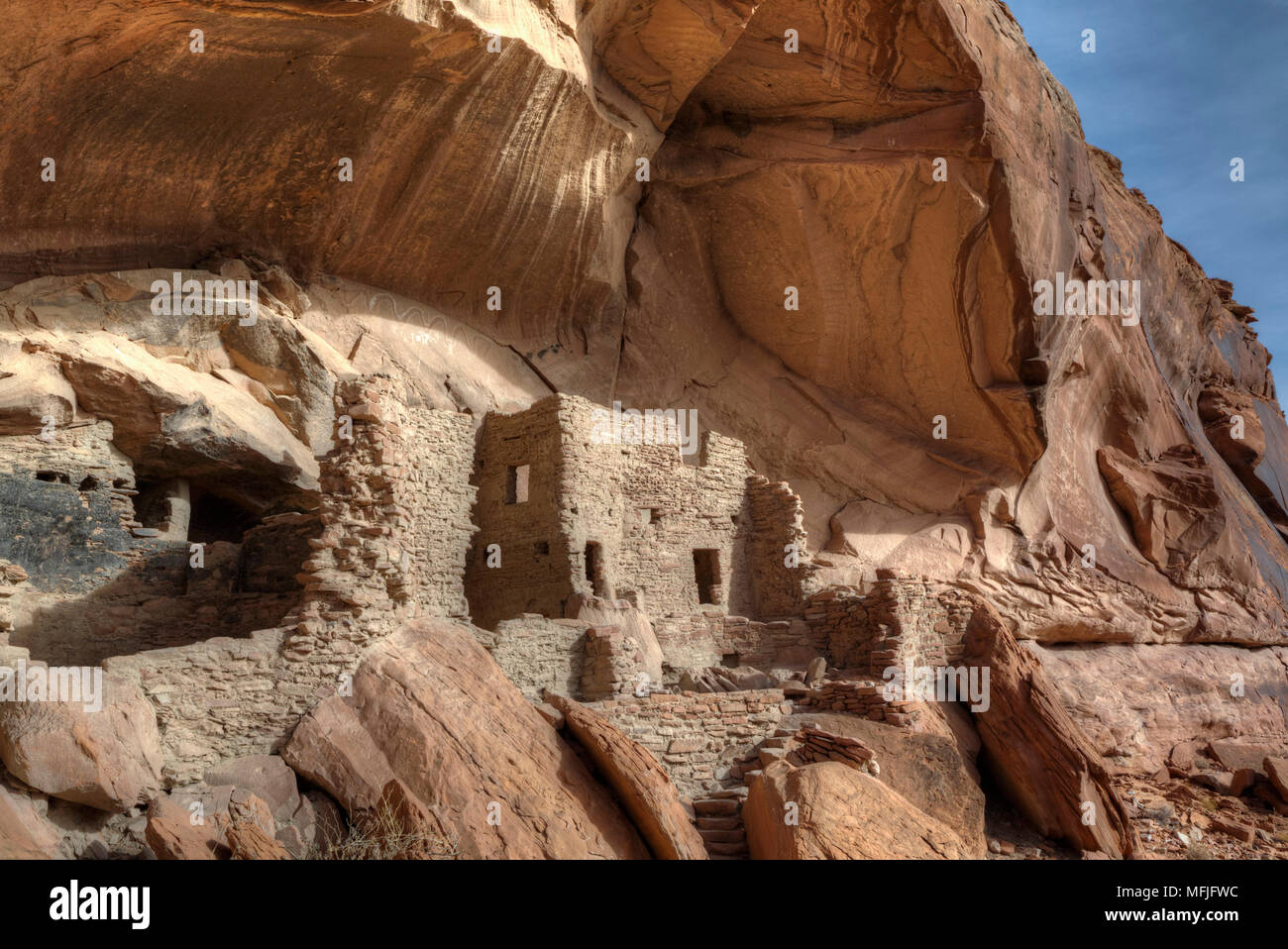 River House rovina, ancestrale dei Pueblo Cliff abitazione, 900-1300 annuncio, Shash Jaa monumento nazionale, Utah, Stati Uniti d'America, America del Nord Foto Stock