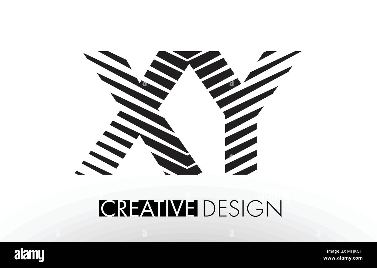 XY X Y Lettera di linee di design con elegante Creative Zebra illustrazione vettoriale. Illustrazione Vettoriale
