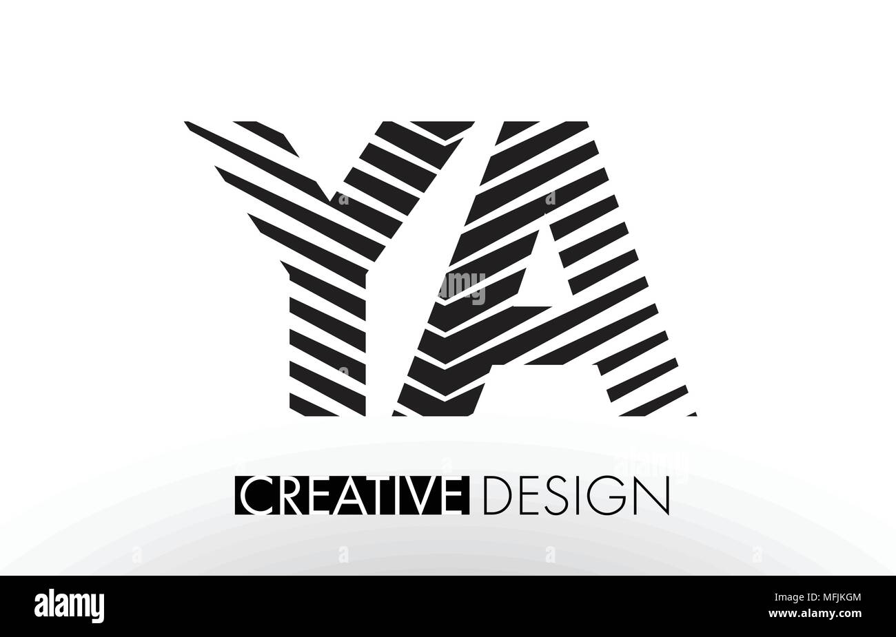 YA Y una lettera di linee di design con elegante Creative Zebra illustrazione vettoriale. Illustrazione Vettoriale