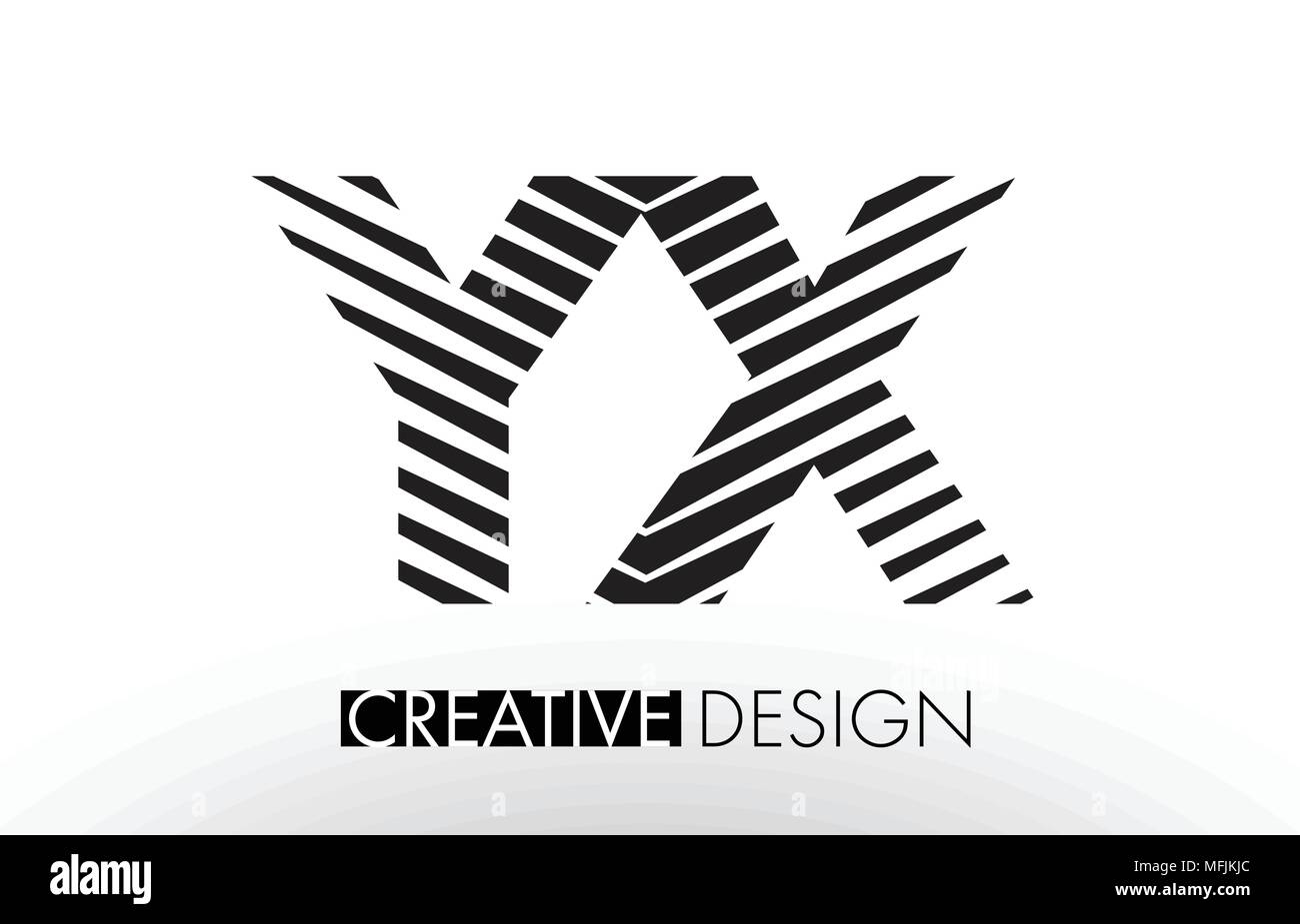 YX Y X Linee Lettera con design elegante Creative Zebra illustrazione vettoriale. Illustrazione Vettoriale