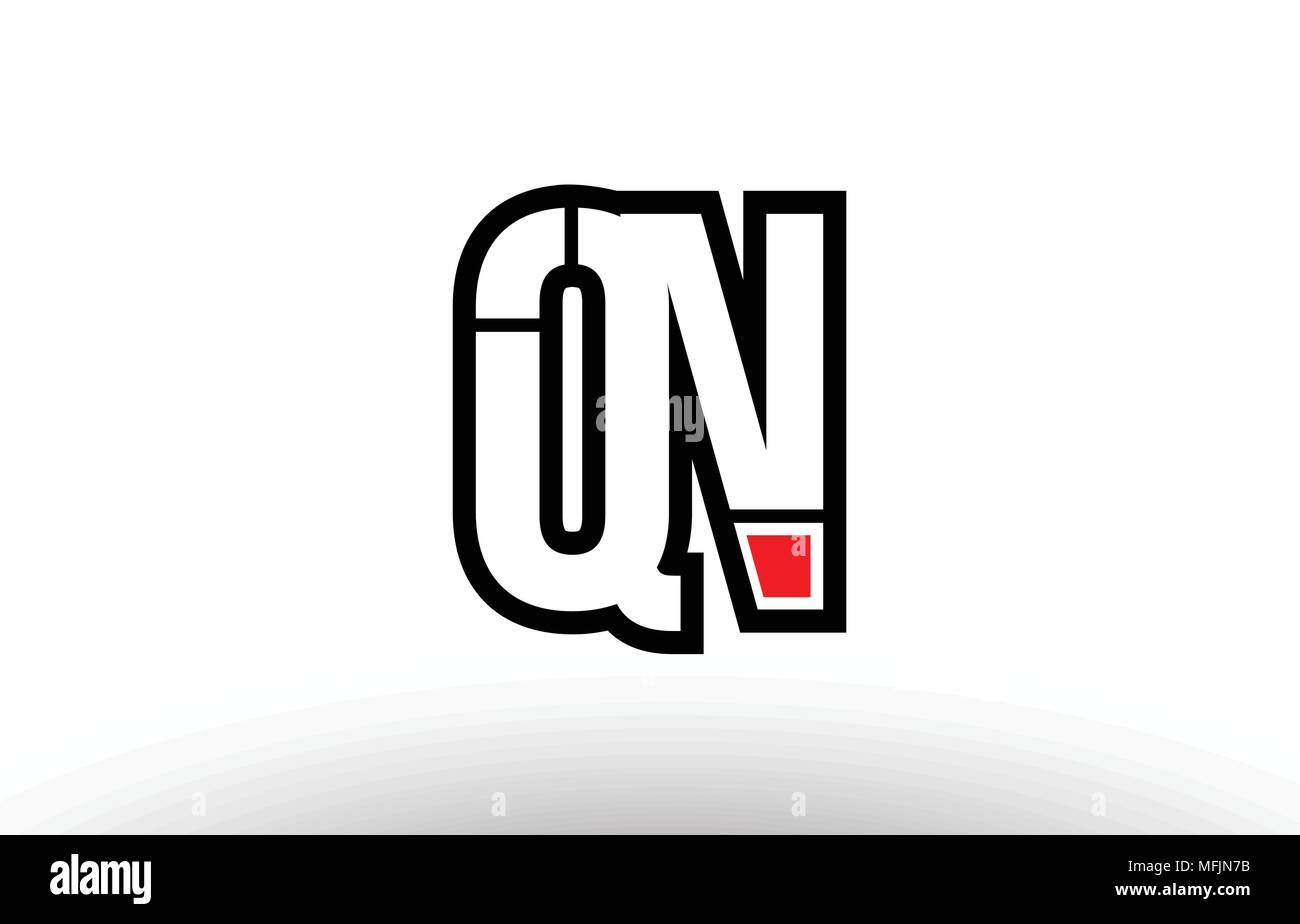 Bianco e nero lettera alfabeto qn q n combinazione di logo design adatto per una società o business Illustrazione Vettoriale
