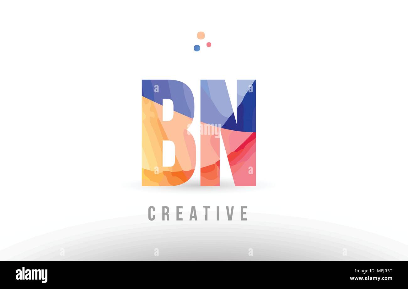 Arancione blu lettera alfabeto bn b n combinazione di logo design con punti adatti per una società o business Illustrazione Vettoriale