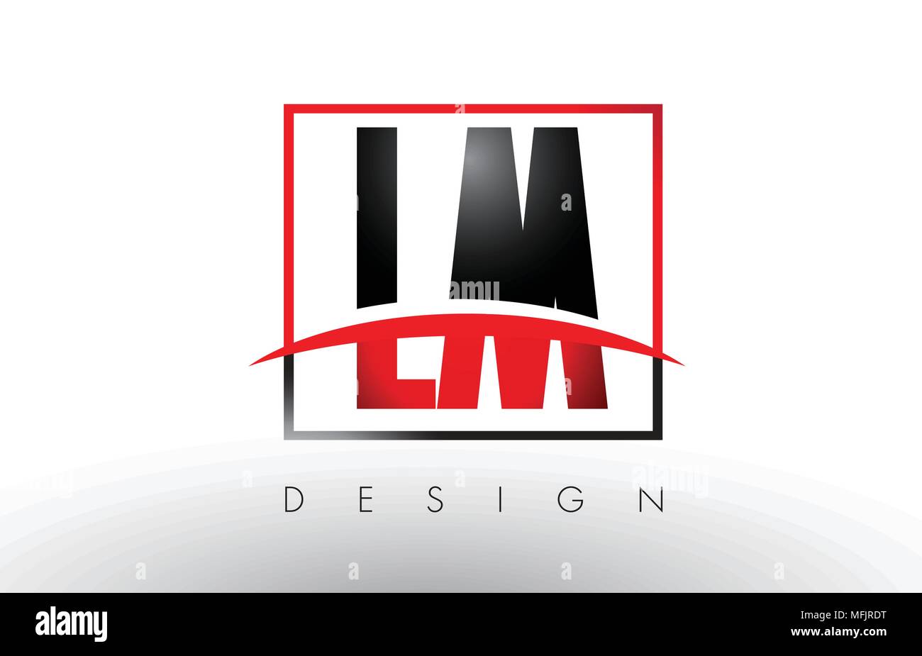 Lm L Logo M Lettere Con Il Rosso E Il Nero I Colori E Swoosh