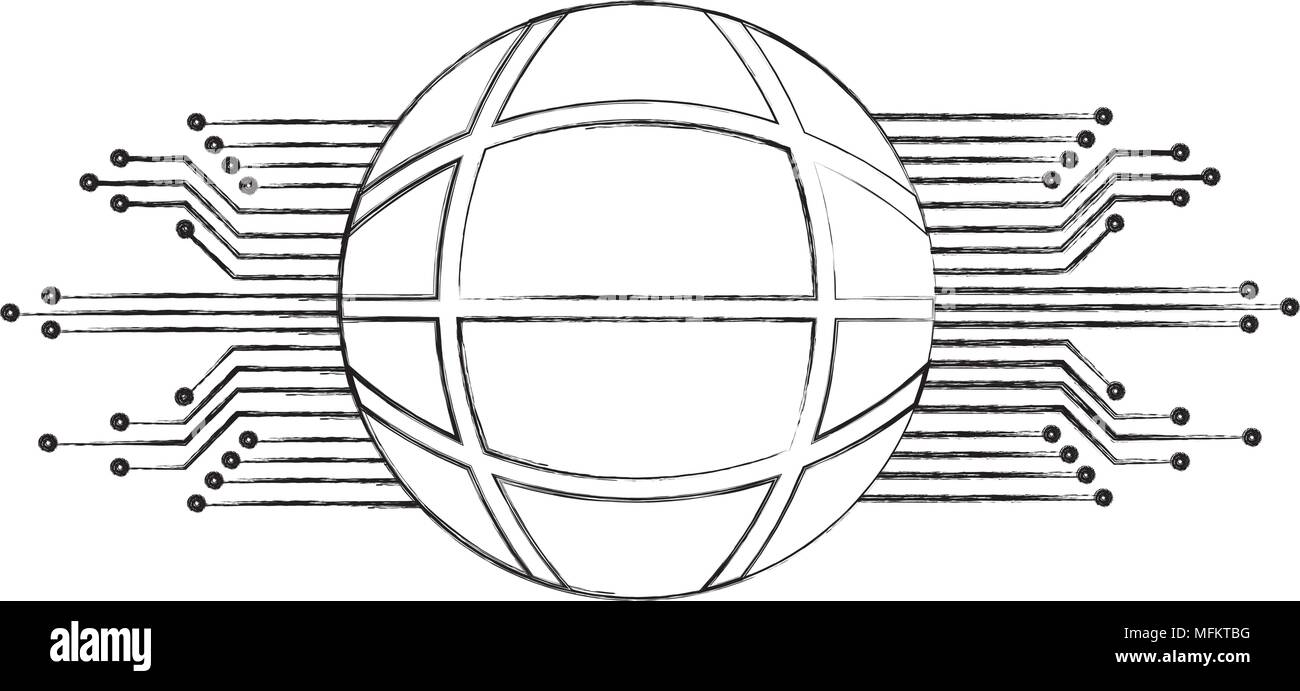 Cyber security globale della tecnologia di connessione Illustrazione Vettoriale