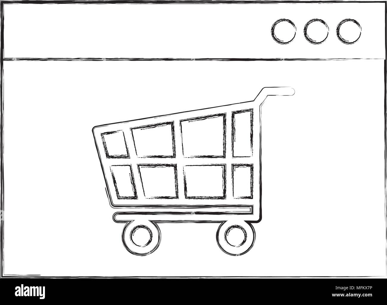 Sito internet shopping cart store online Illustrazione Vettoriale