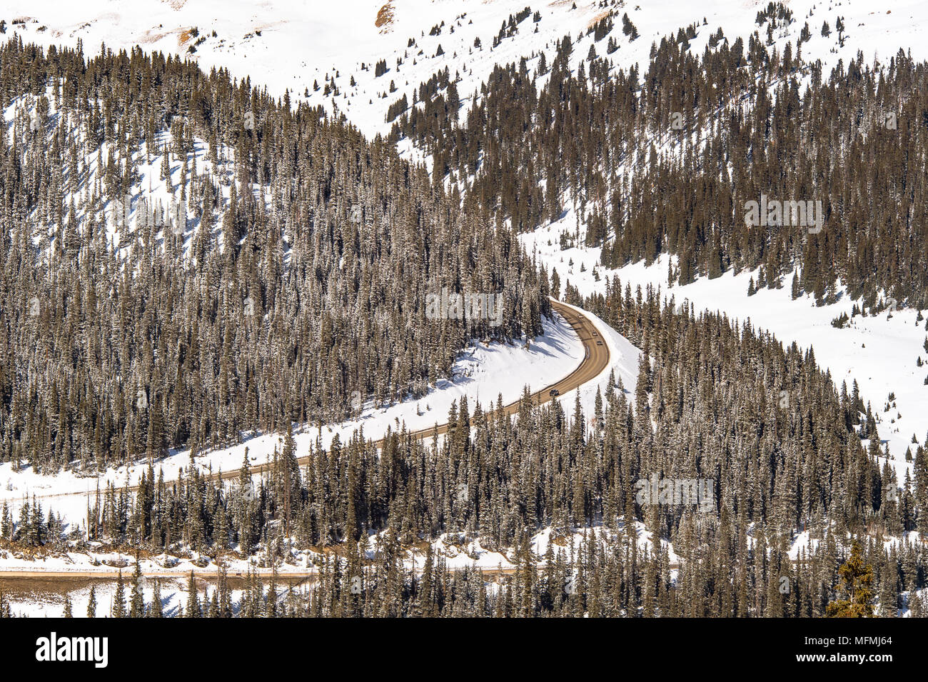 Arapahoe Basin coperto di neve in Colorado, Stati Uniti Foto Stock