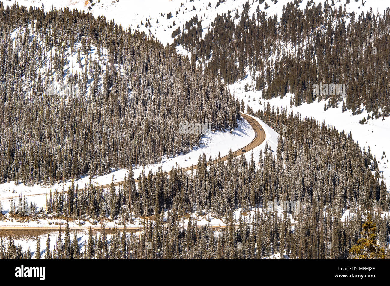 Arapahoe Basin coperto di neve in Colorado, Stati Uniti Foto Stock