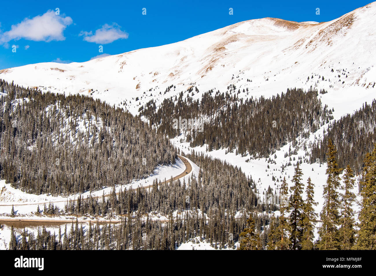 Arapahoe Basin coperto di neve in Colorado, Stati Uniti Foto Stock