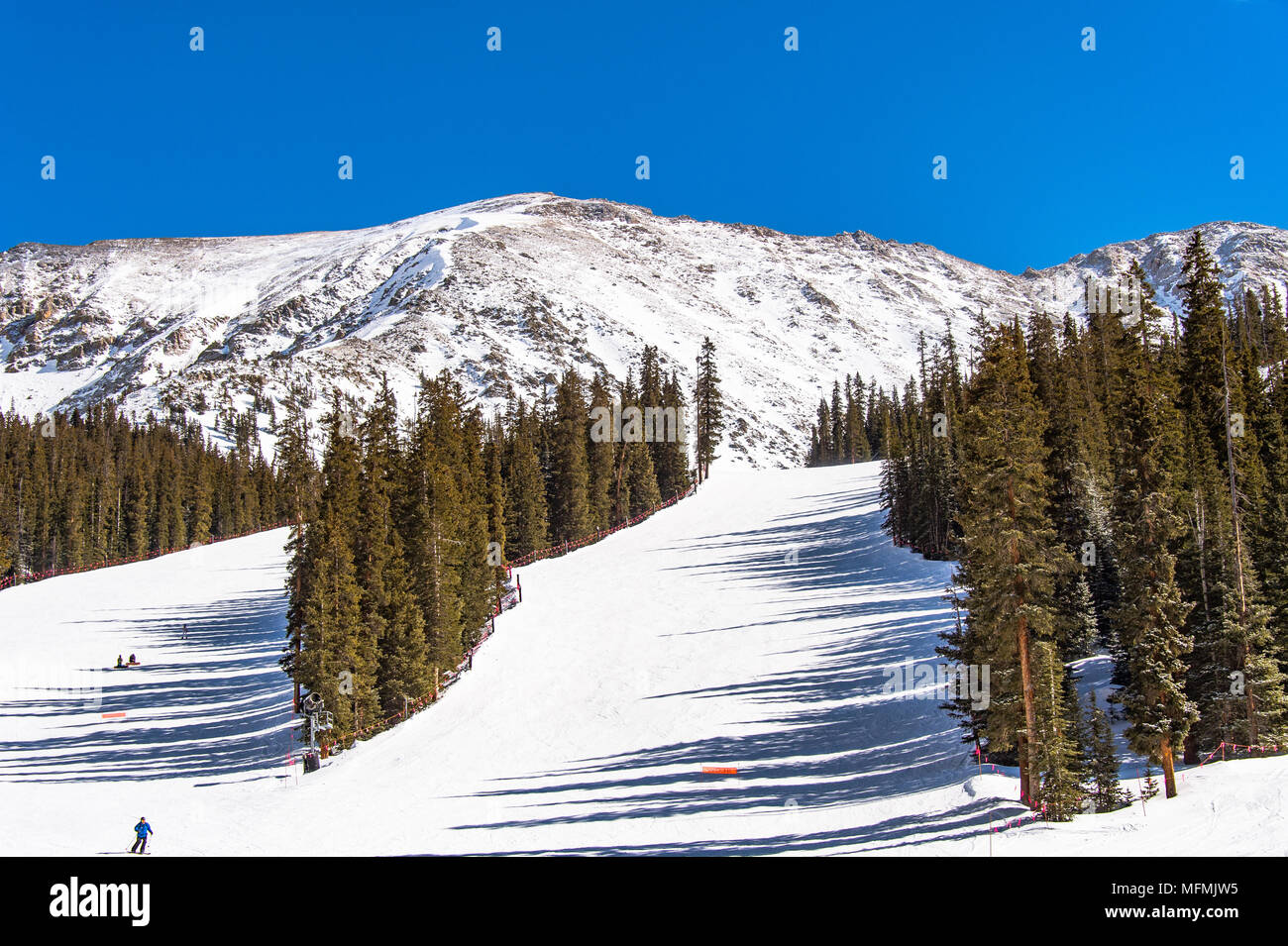 Arapahoe Basin coperto di neve in Colorado, Stati Uniti Foto Stock