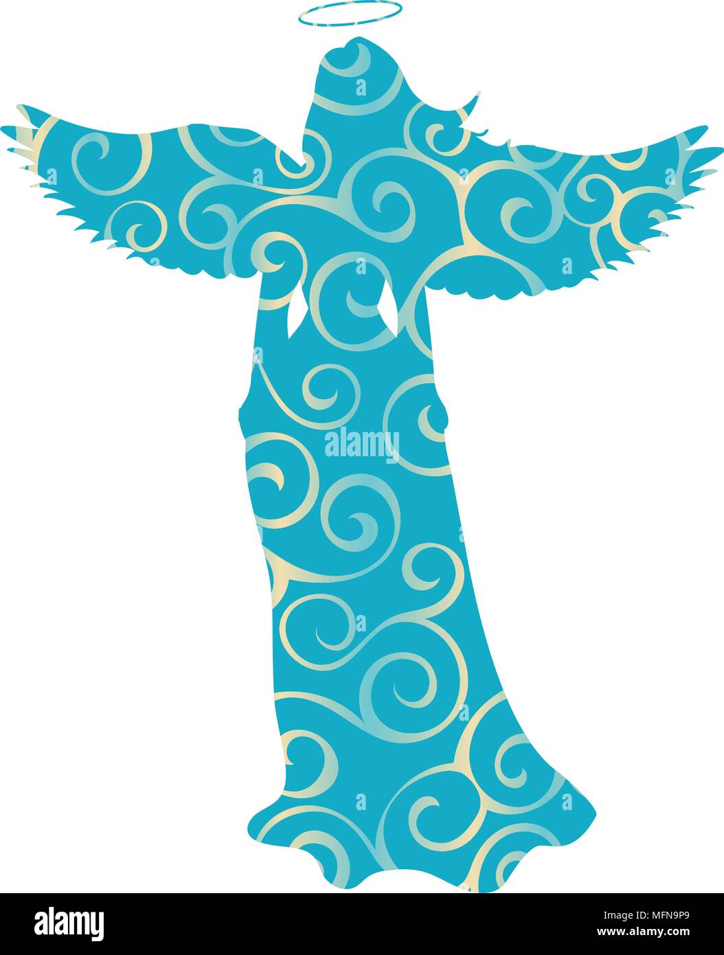 Natale Religioso Immagini.Angelo Silhouette Natale Religioso Cristiano Illustrazione Vettoriale Immagine E Vettoriale Alamy