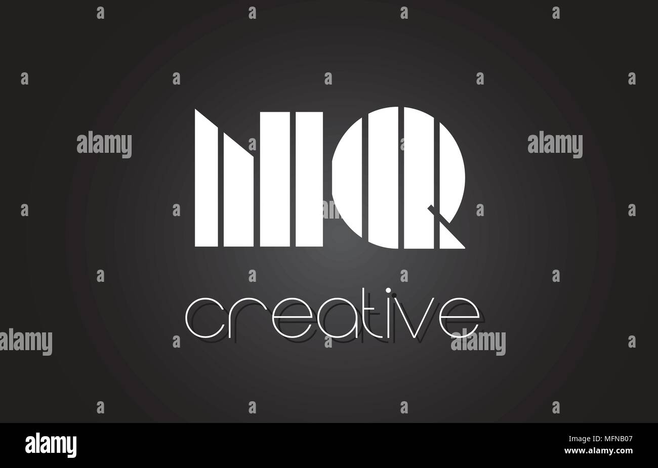 NQ N Q Lettera Creative Logo Design con il bianco e nero delle linee. Illustrazione Vettoriale