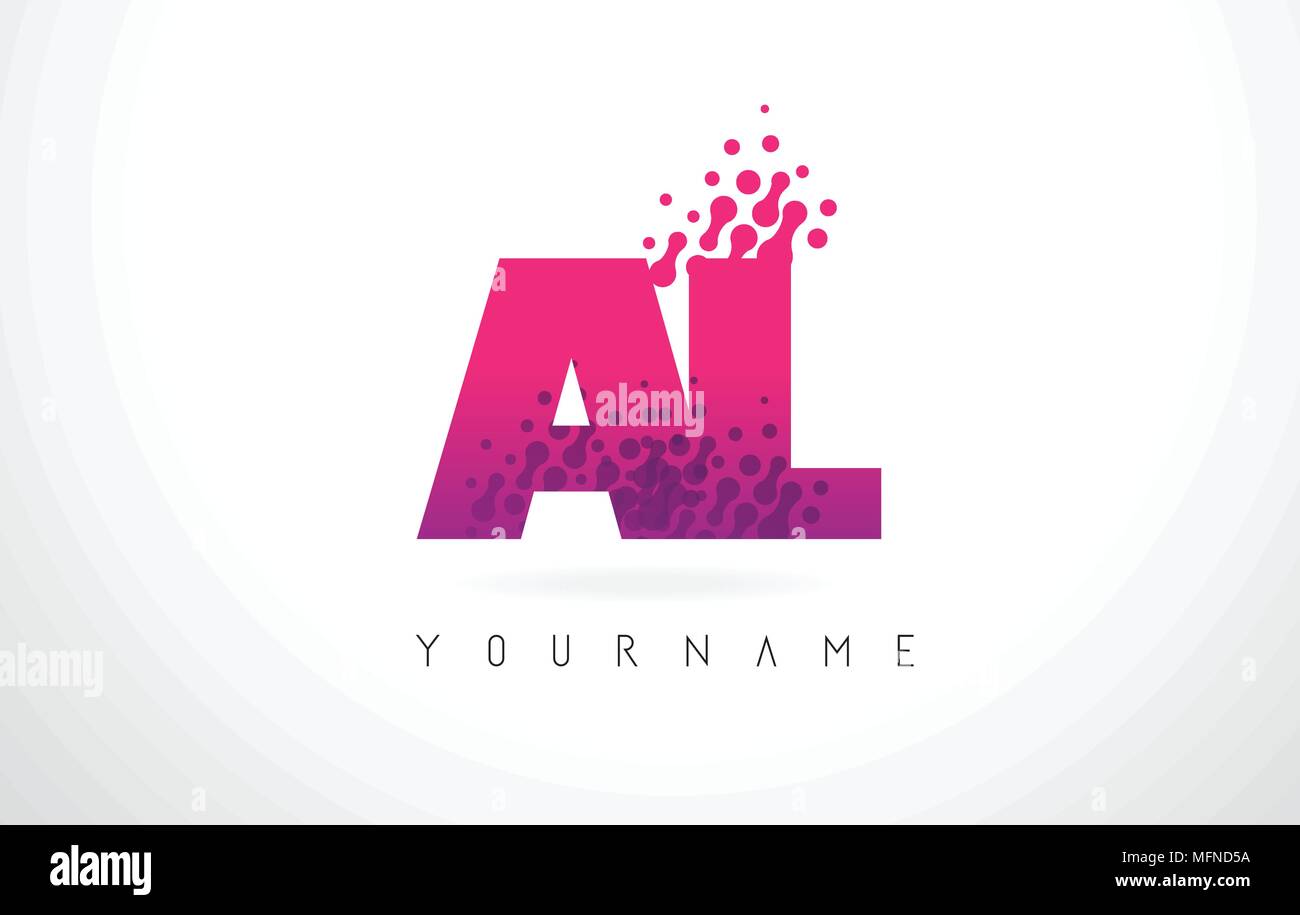 AL UNA LETTERA L Logo con lettere rosa e viola e particelle di colore punti  Design Immagine e Vettoriale - Alamy