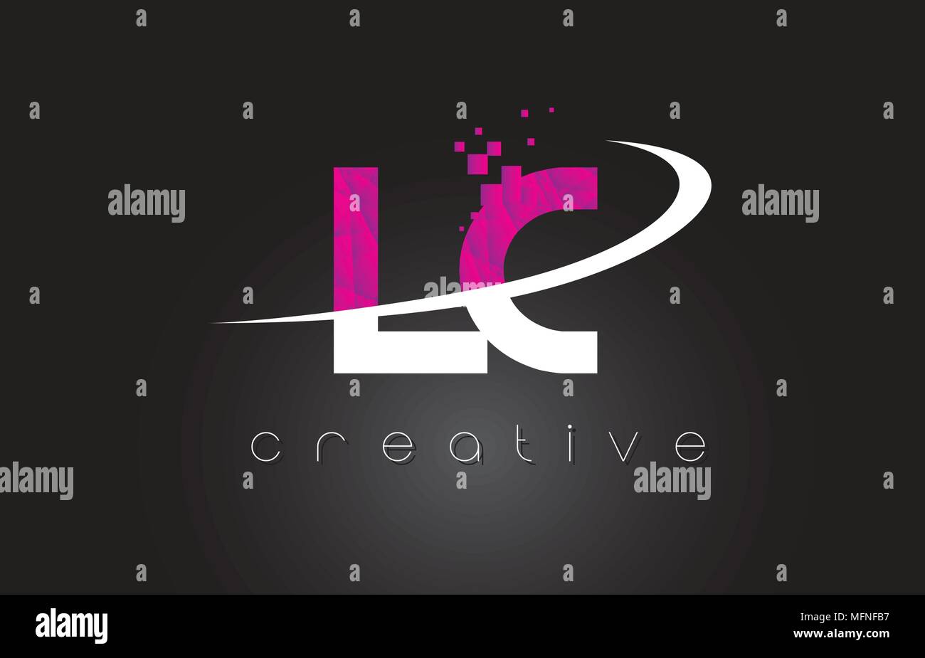 LC L C lettere Creative Design. Bianco Rosa lettera illustrazione vettoriale. Illustrazione Vettoriale
