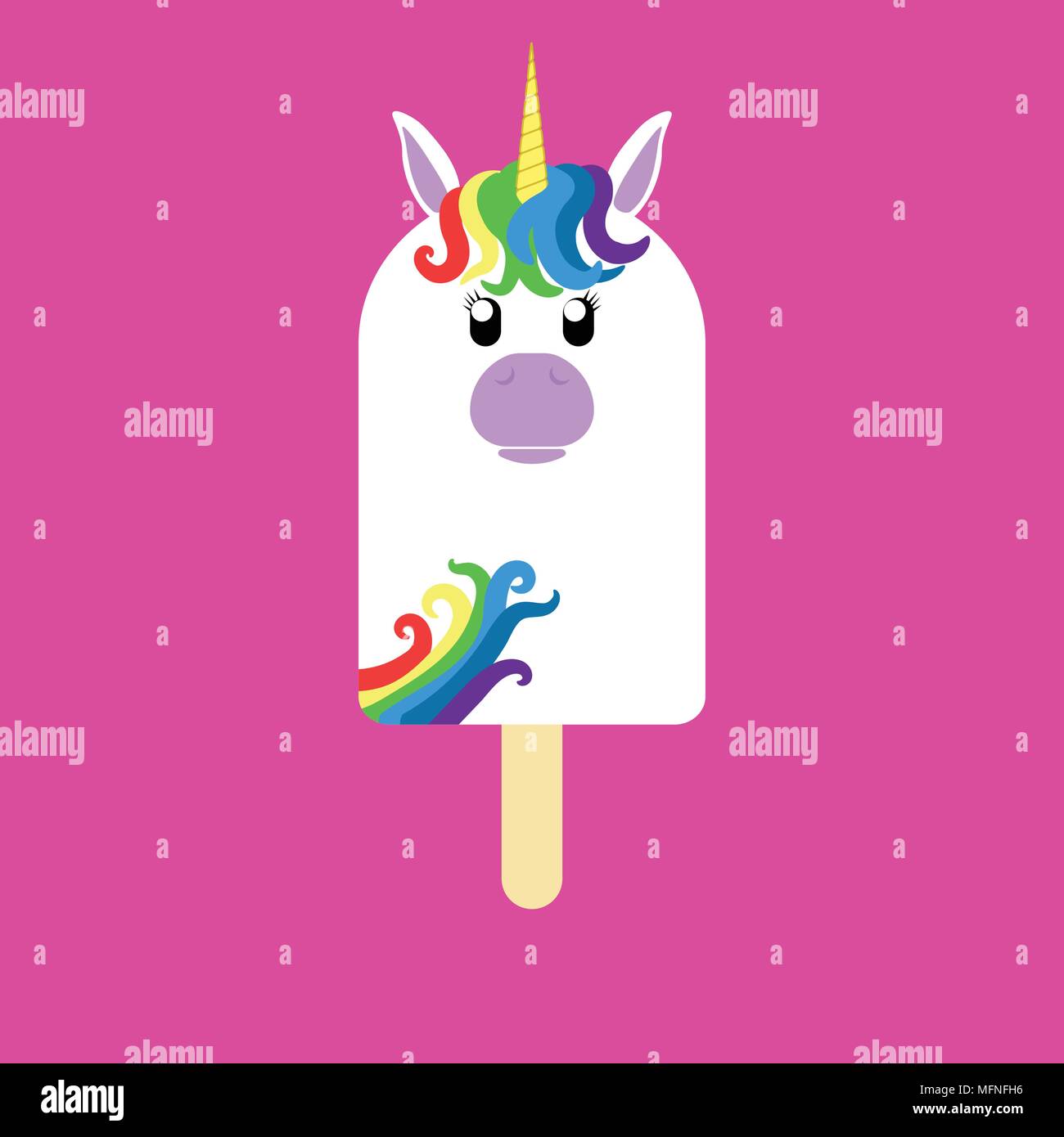 Ghiaccioli a forma di Unicorno Illustrazione Vettoriale