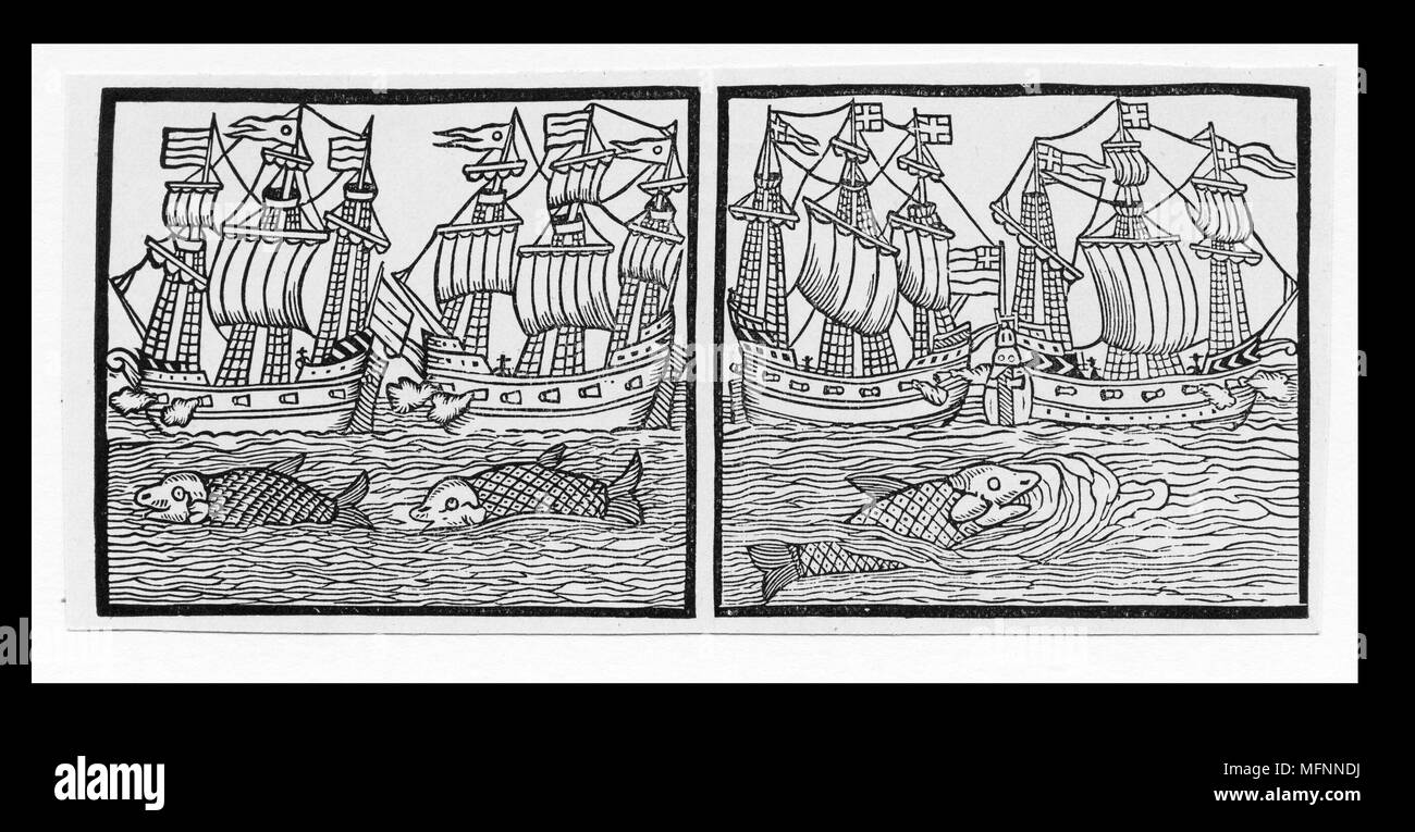 Le navi del duca di Buckingham la flotta, 1617. Sperando di ottenere popolarità a casa, Buckingham stabiliti per alleviare ugonotti Francesi sotto assedio a La Rochelle. Il fallimento di questo costoso enterprise sopraffatto Charles I con il debito e lo ha costretto a chiamare un parlamento. Foto Stock