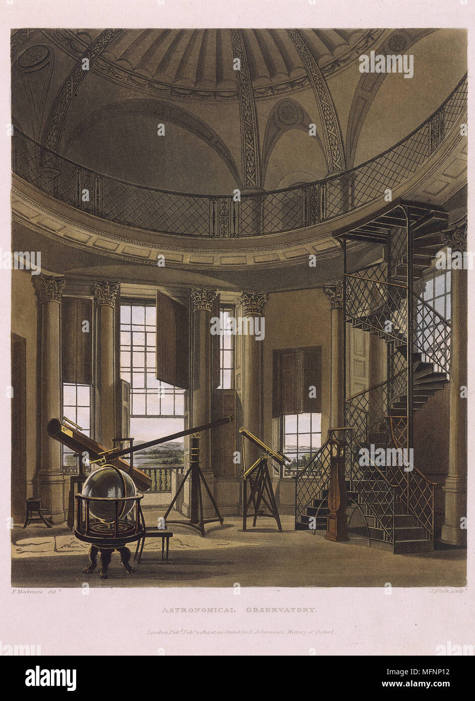 Radcliffe Observatory, Oxford, Inghilterra, 1814. Cannocchiali di varie  dimensioni, tra cui uno da William Herschel. Da \